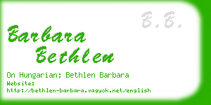 barbara bethlen business card